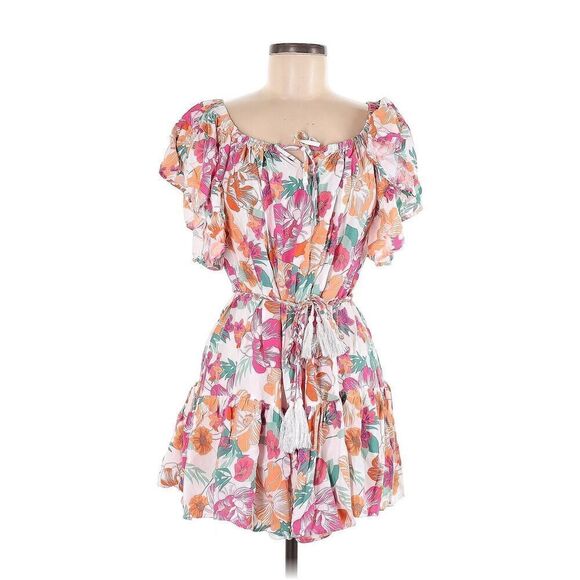 Rachel Zoe Women’s Tropical Floral White Dress Sz L - Picture 1 of 10